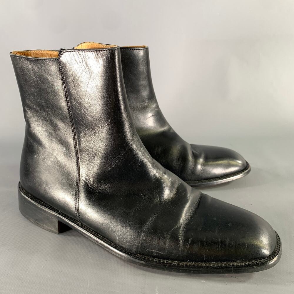 SANDRO MOSCOLONI Size 9.5 Black Leather Boots